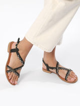 Open Sandalen Uit Leder Les tropeziennes Zwart women HOMONGO-vue-porte